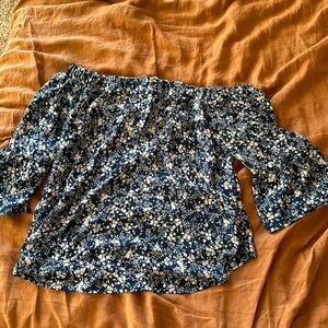 Off the shoulder strapless floral top